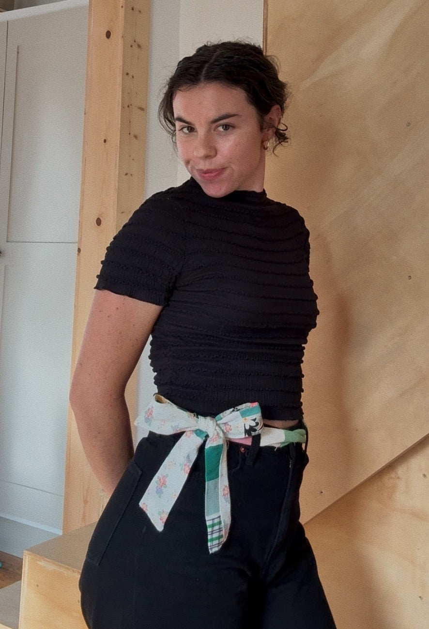 The Faysie Bow - Orange + Vibrant Feed Sack