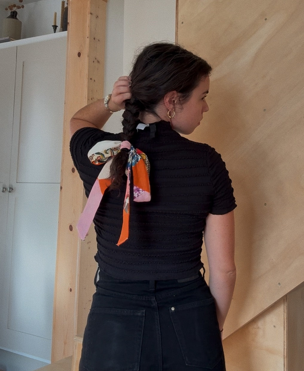 The Faysie Bow - Orange + Vibrant Feed Sack