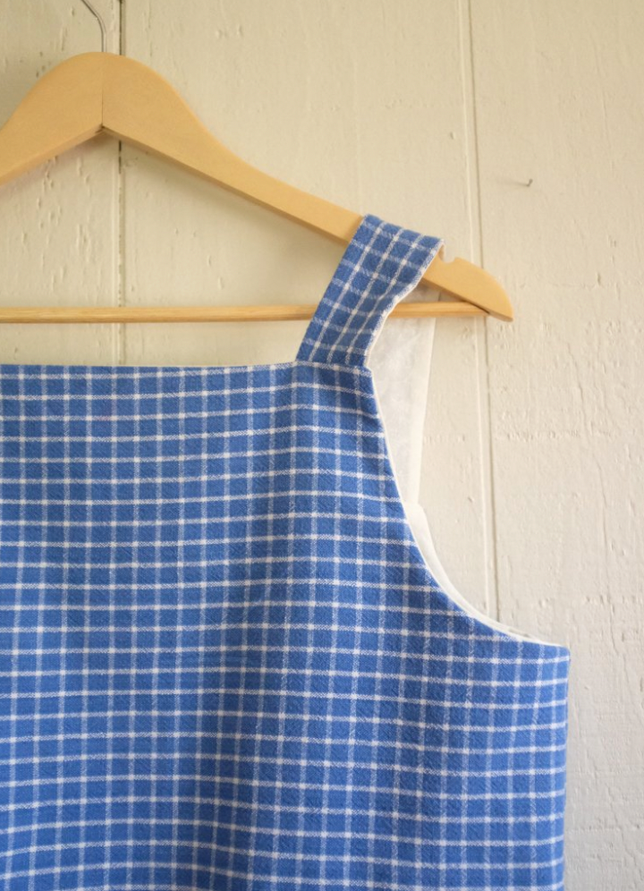 4 Way Reversible Tank - Blue + White Gingham