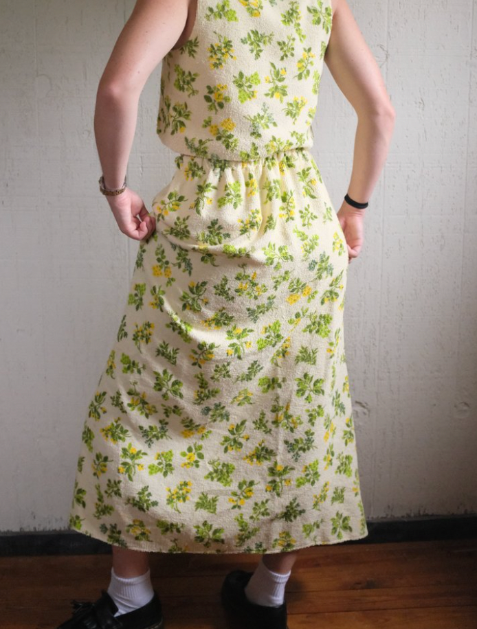 Terry Maxi Skirt - Green + Yellow