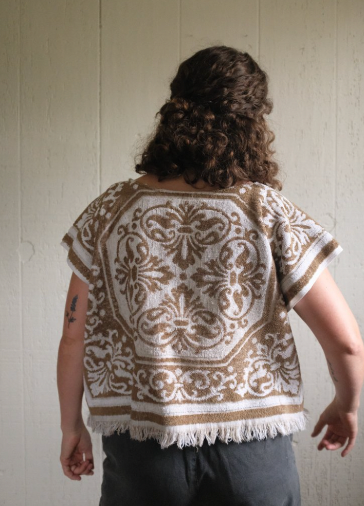 Tan + White Floral Towel Tee
