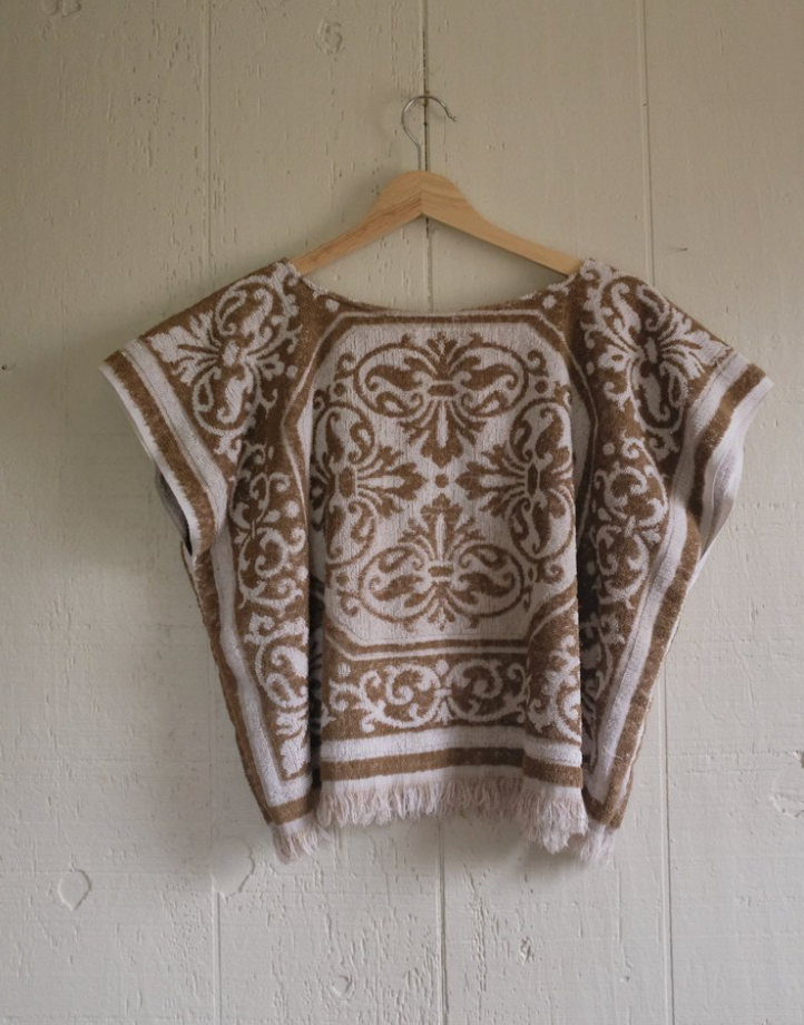 Tan + White Floral Towel Tee