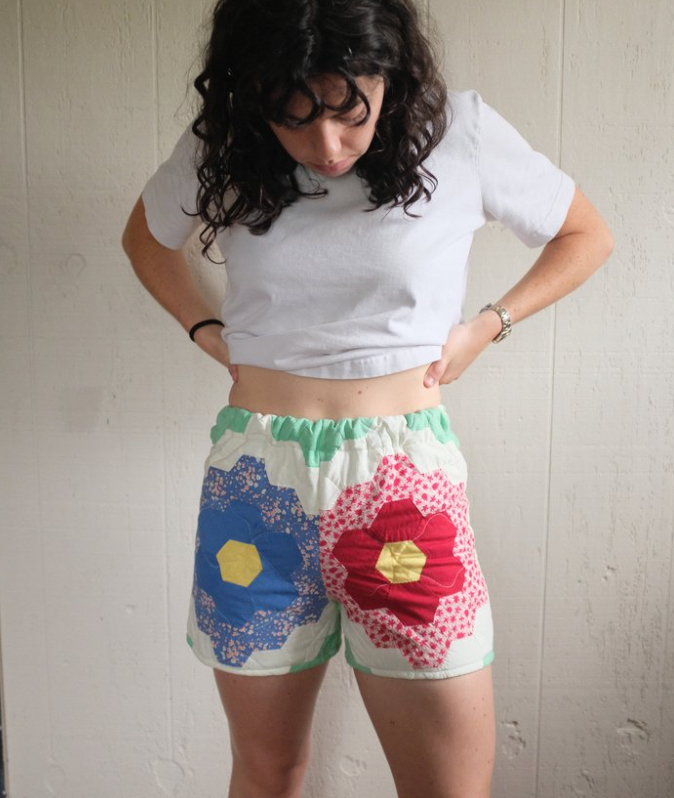 Quilt Shorts - Flower Garden XS