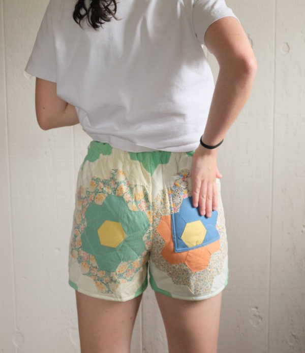 Quilt Shorts - Flower Garden XS