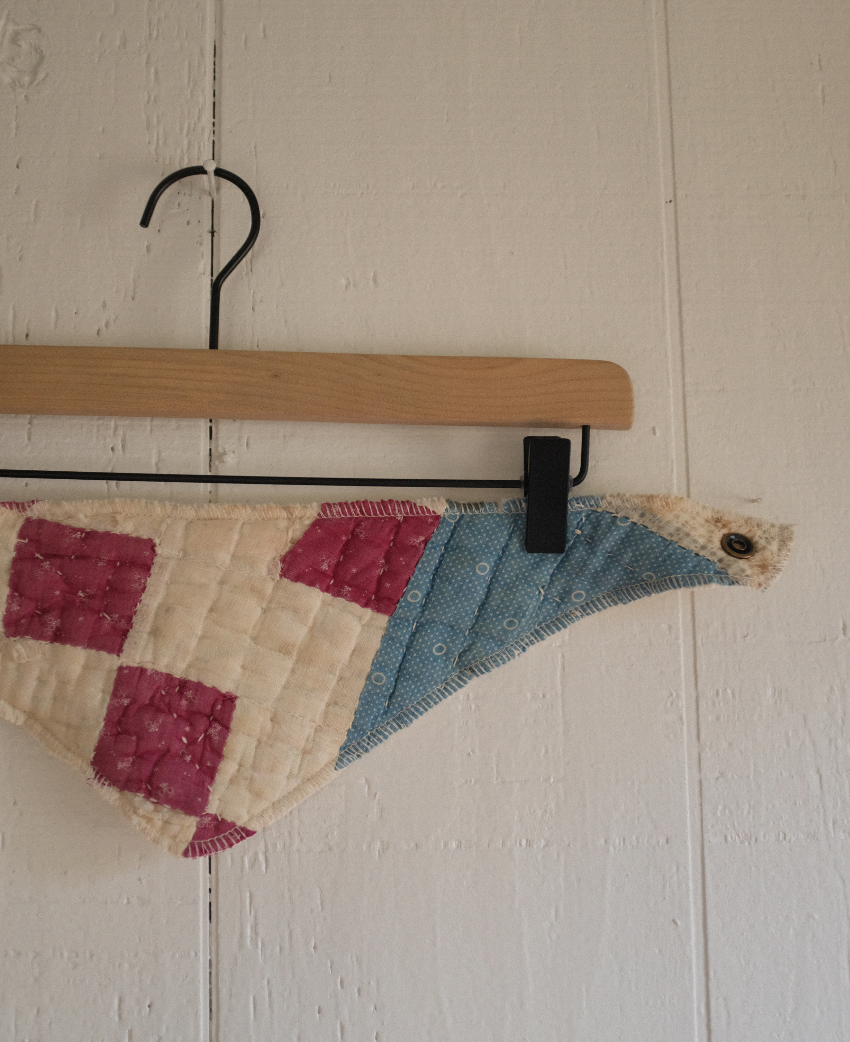 Quilt Scrap Neck Kerchief - 1890s Purple + Blue