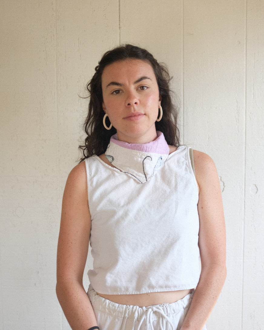 Quilt Scrap Neck Kerchief - Purple + White
