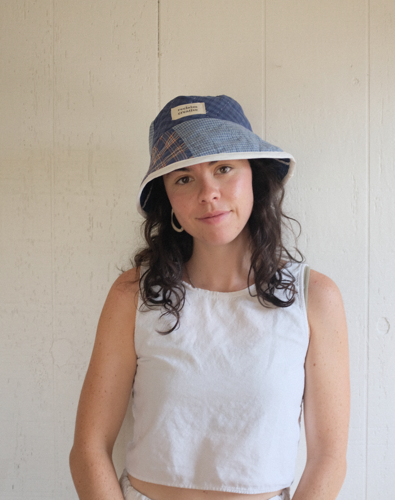 Quilt Bucket Hat - Navy Plaid