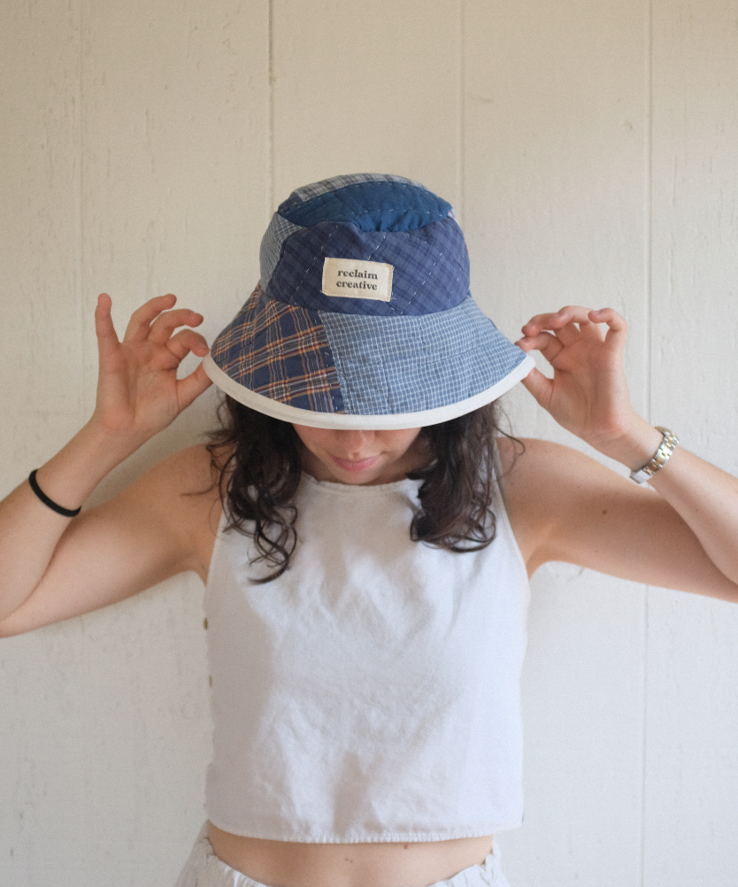 Quilt Bucket Hat - Navy Plaid