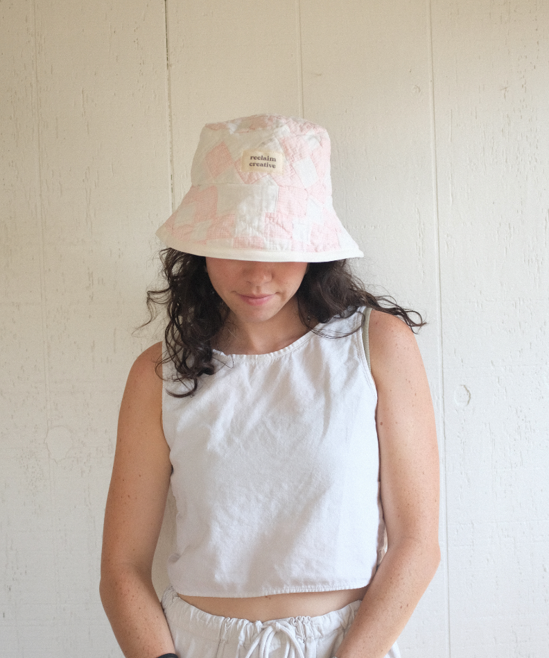 Quilt Bucket Hat - Pink Irish Chain