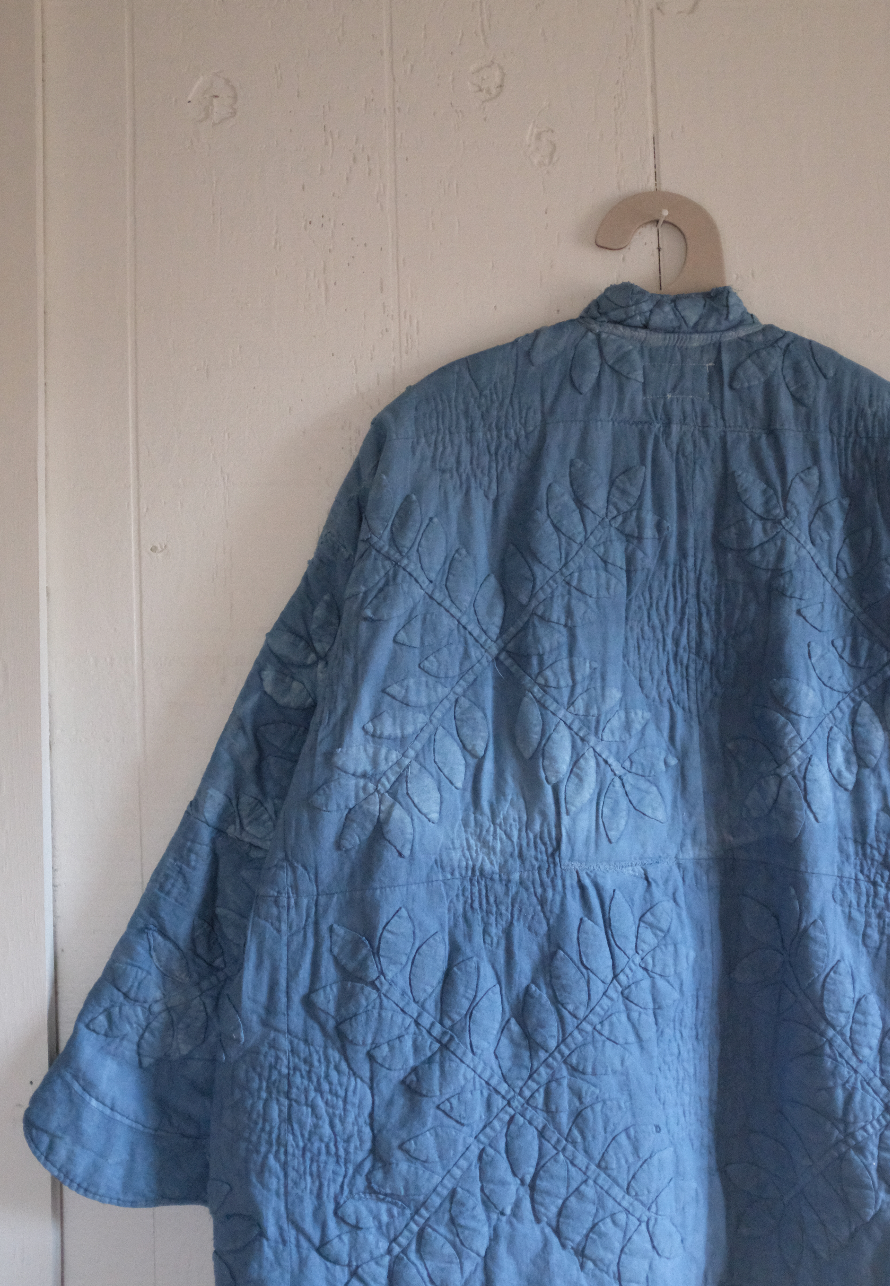 Quilt Coat - Indigo Dyed XL/2XL Applique