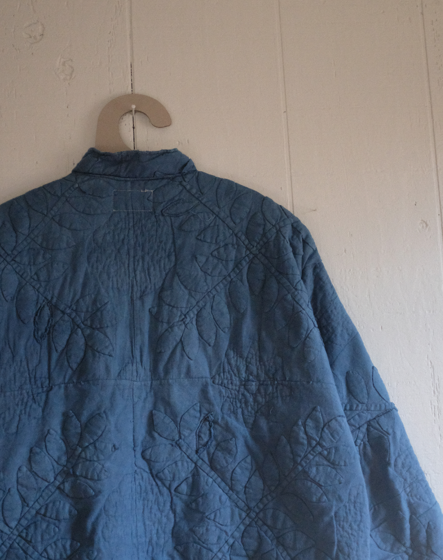 Quilt Coat - Indigo Dyed S/M Applique