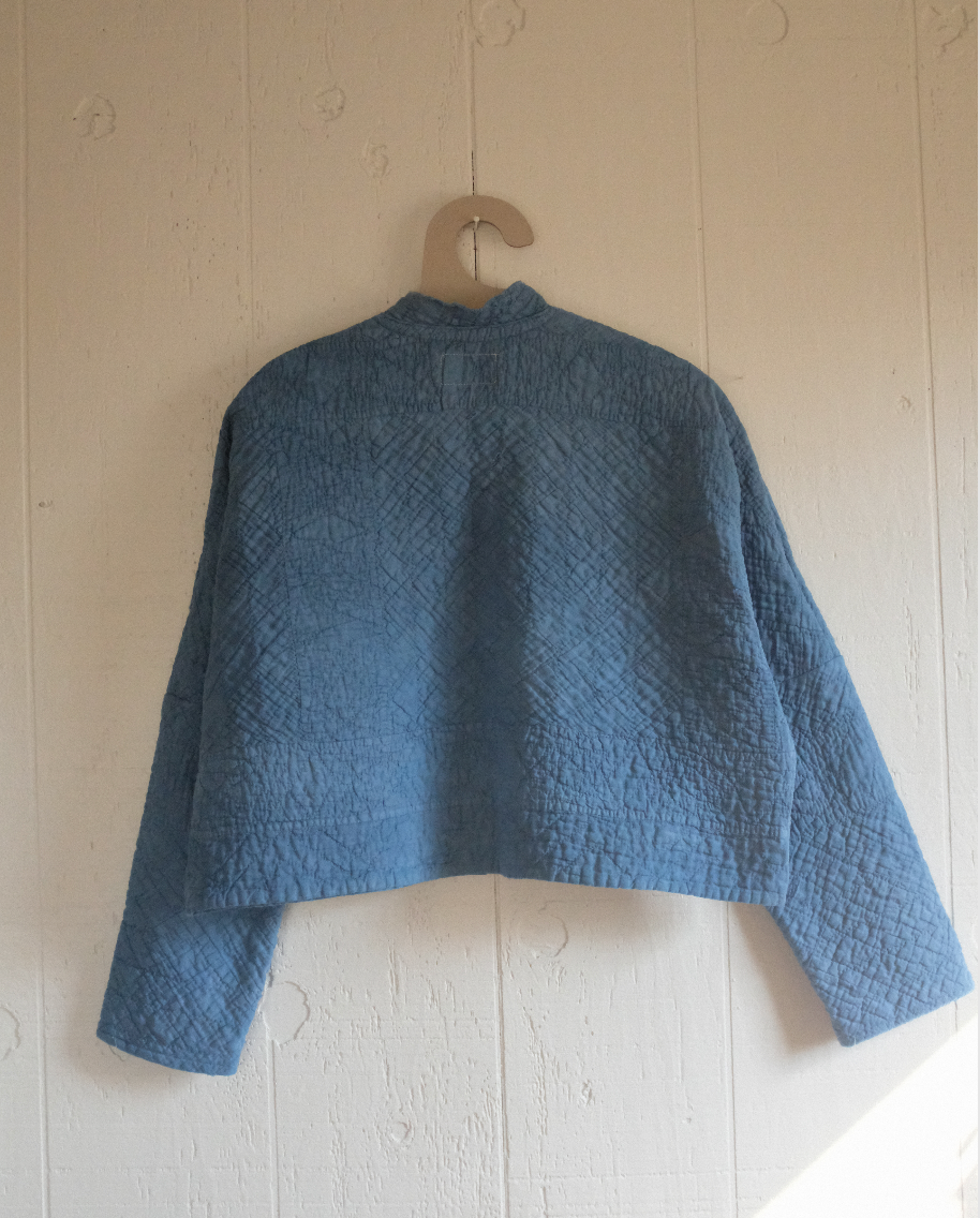 Quilt Coat - Indigo Dyed S/M Crop