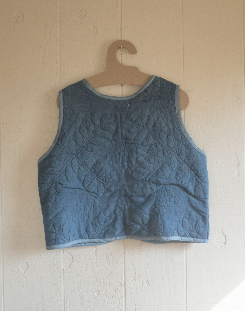 Quilt Vest - Indigo Dyed L Applique
