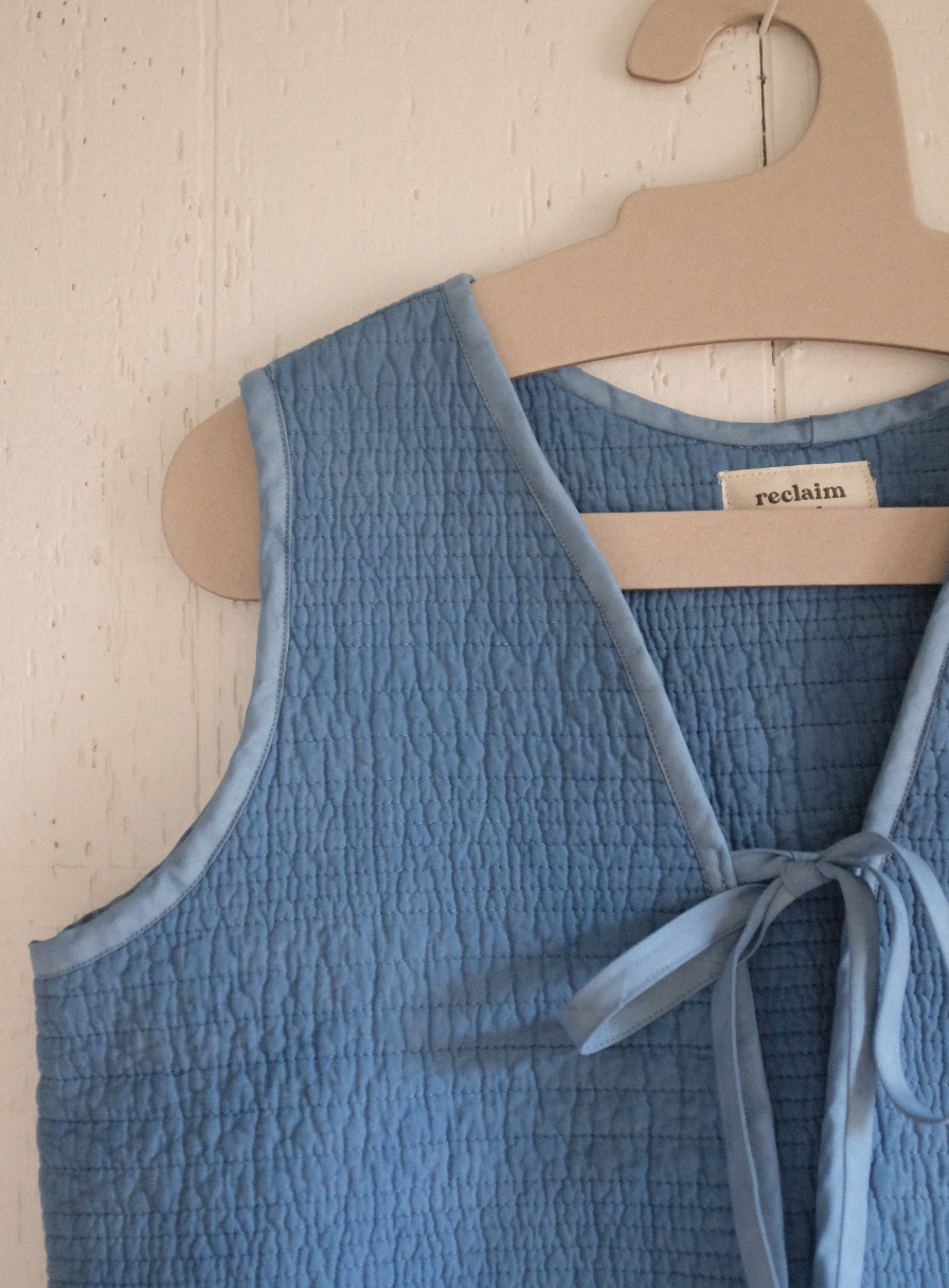Quilt Vest - Indigo Dyed M