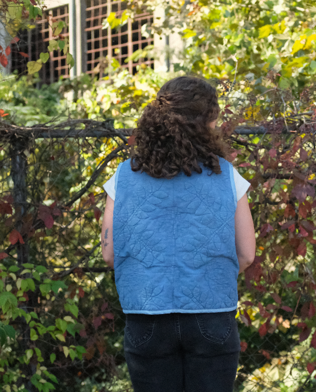 Quilt Vest - Indigo Dyed L Applique