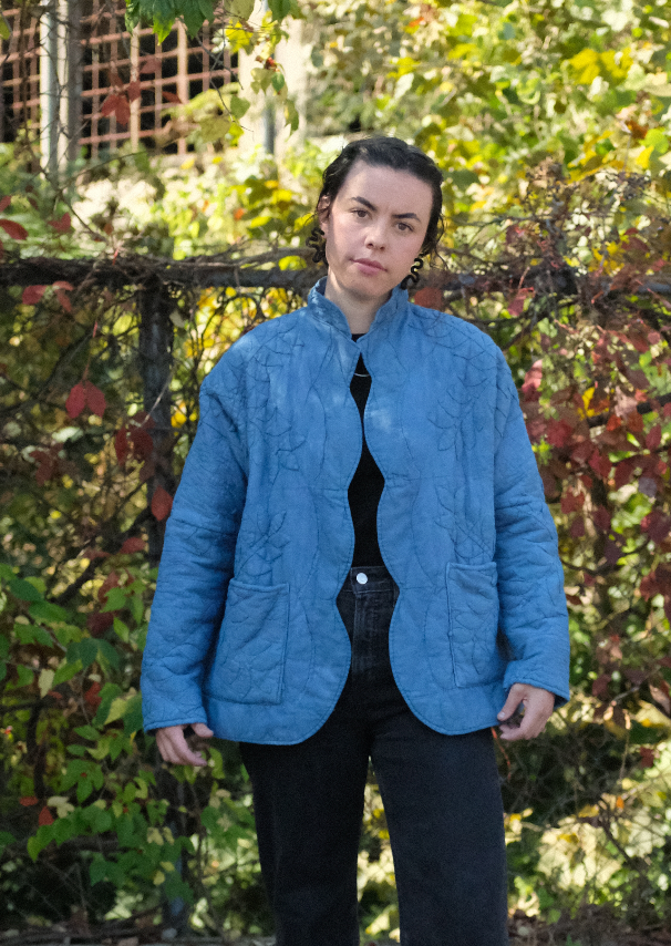 Quilt Coat - Indigo Dyed S/M Applique
