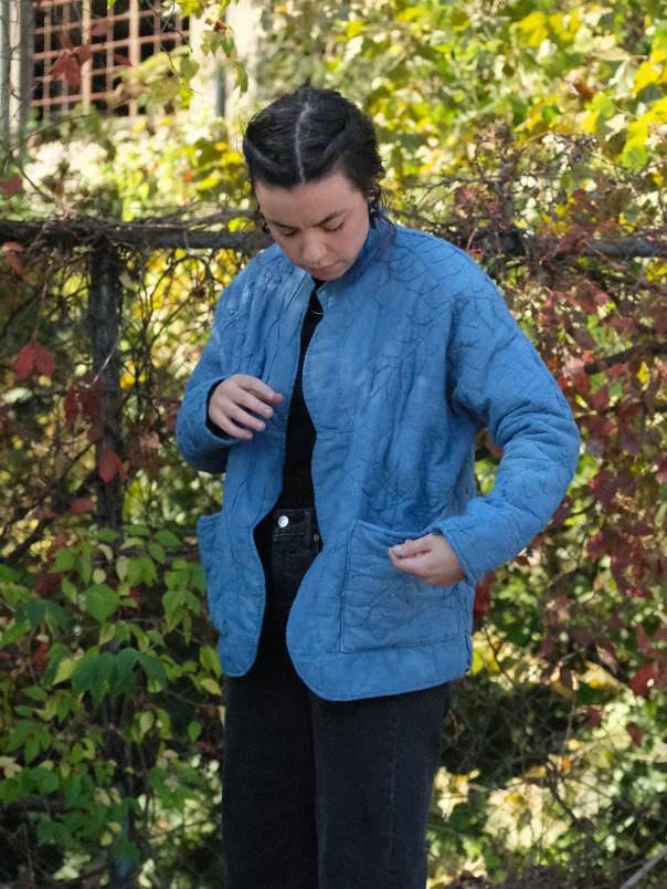 Quilt Coat - Indigo Dyed S/M Applique