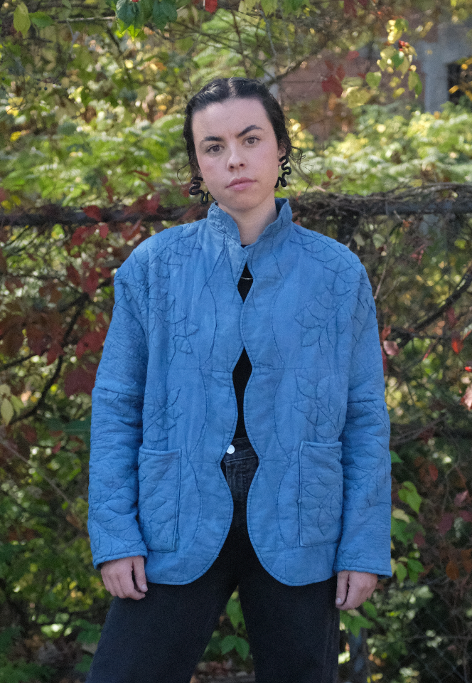 Quilt Coat - Indigo Dyed S/M Applique