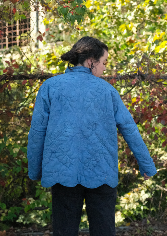 Quilt Coat - Indigo Dyed S/M Applique
