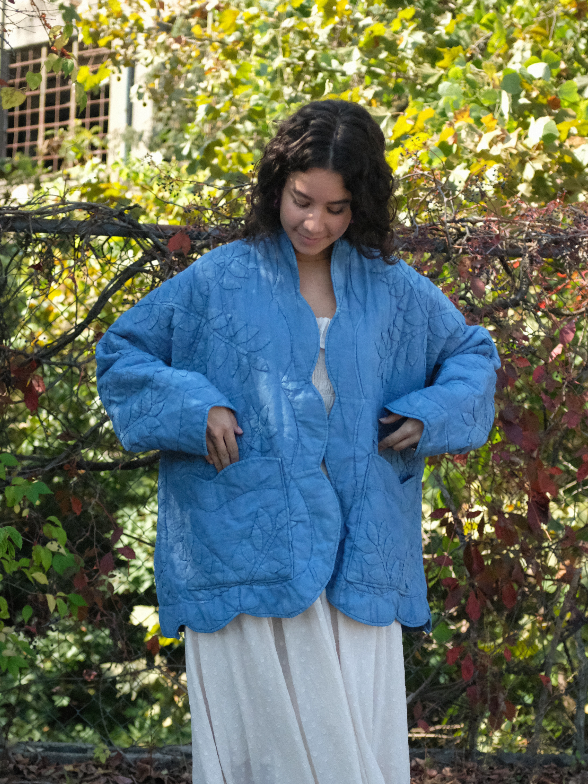 Quilt Coat - Indigo Dyed XL/2XL Applique