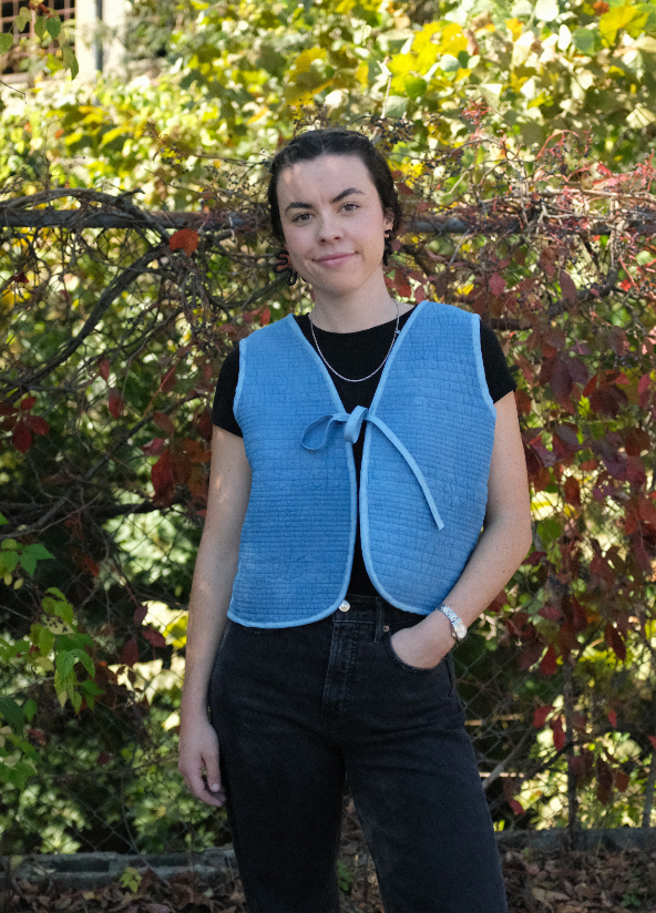 Quilt Vest - Indigo Dyed M