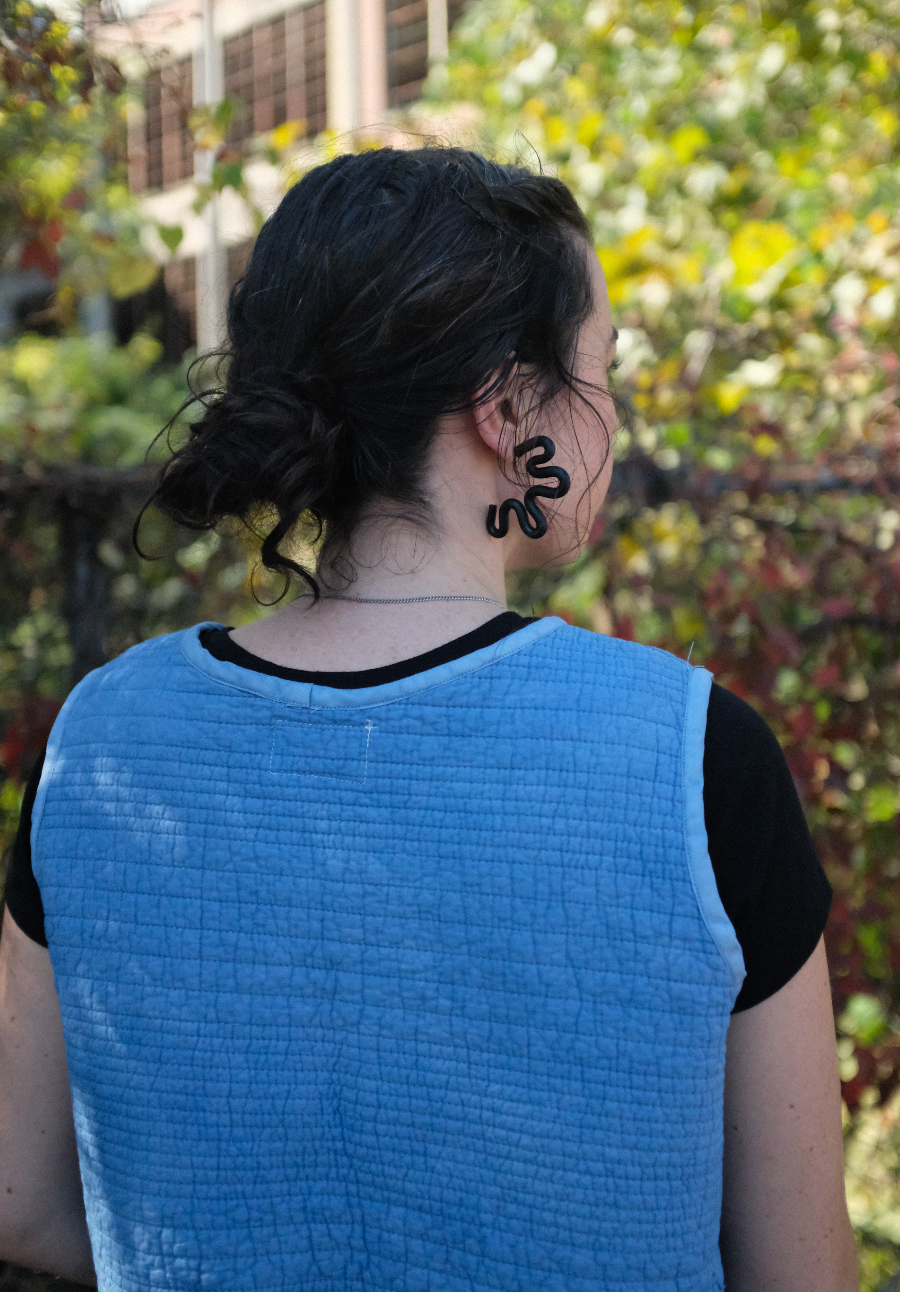 Quilt Vest - Indigo Dyed M