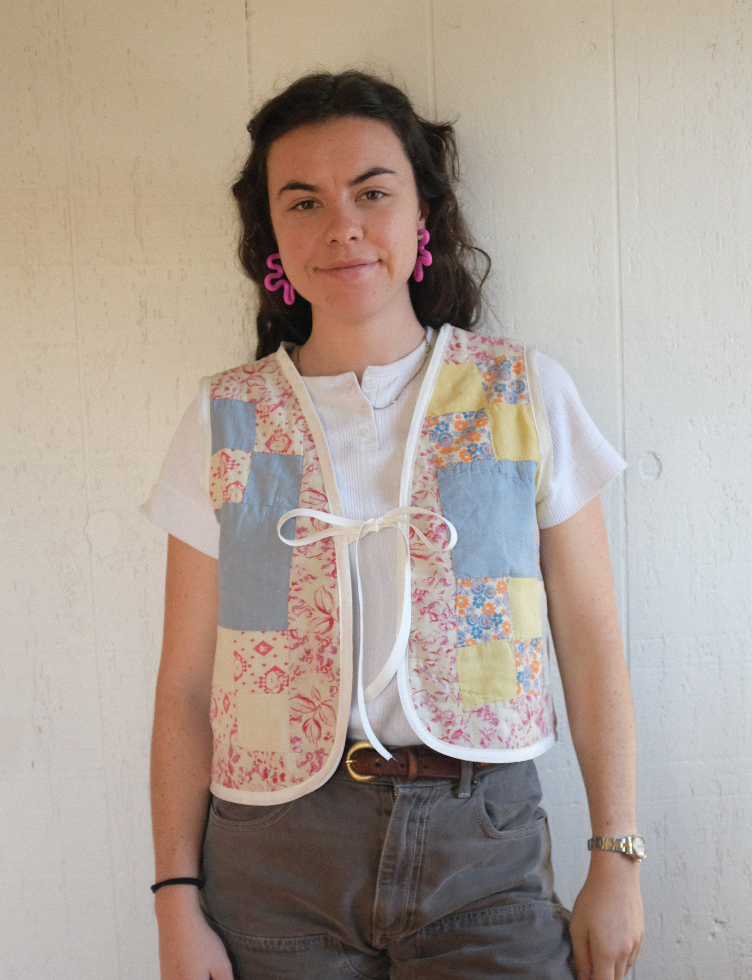 Quilt Vest - Pastel Feed Sack