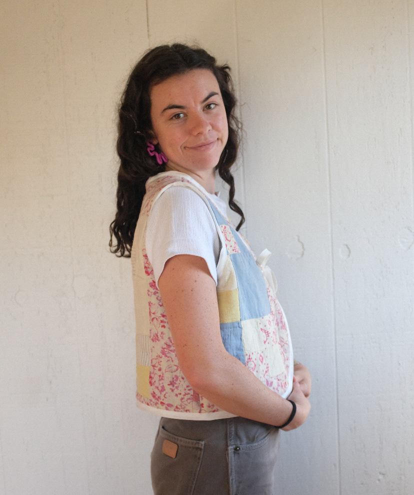 Quilt Vest - Pastel Feed Sack