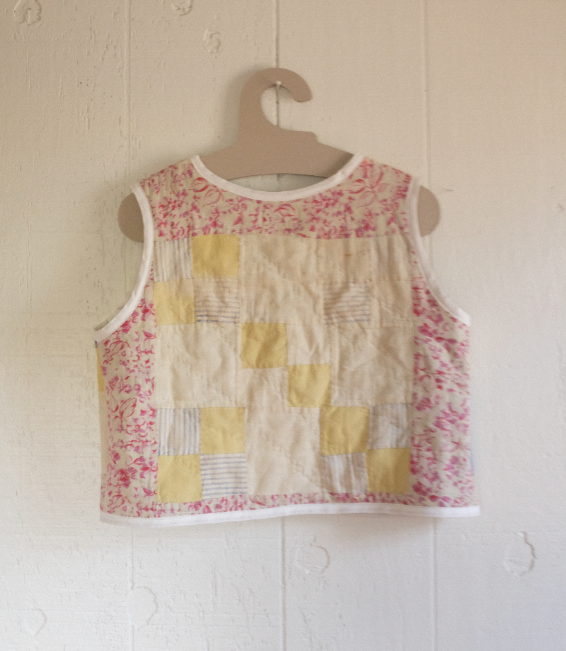 Quilt Vest - Pastel Feed Sack