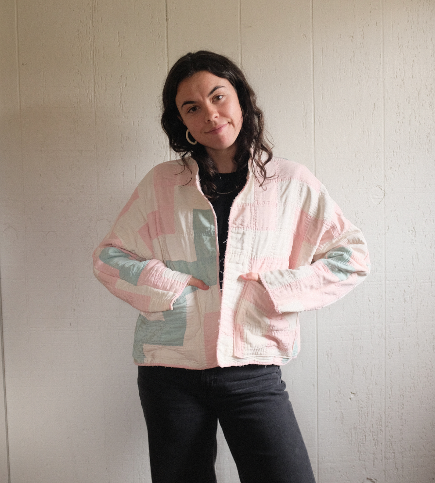 Quilt Coat - Pastel London Stairs