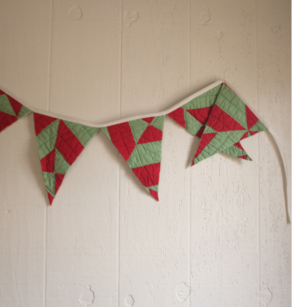 Quilt Bunting - Red + Green