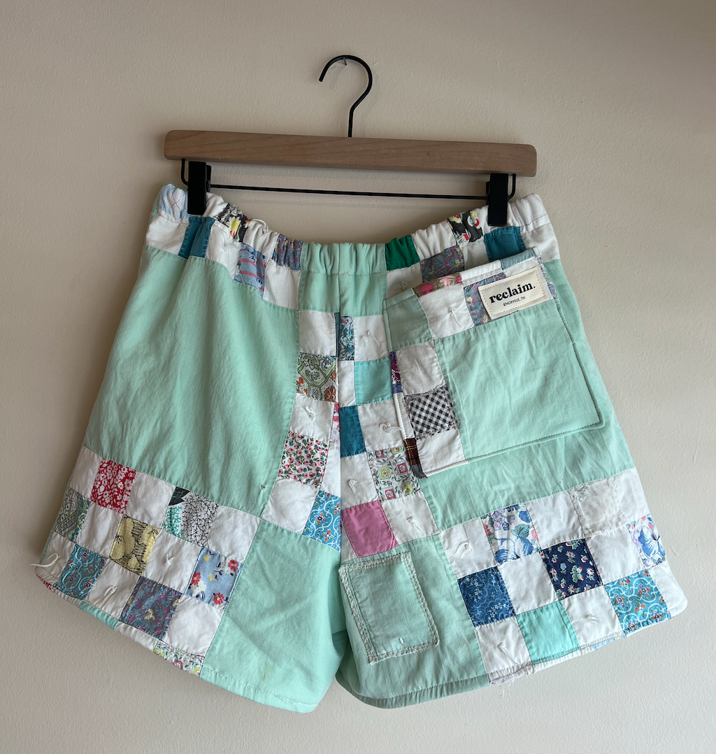 Quilt Shorts - Mint Checkerboard
