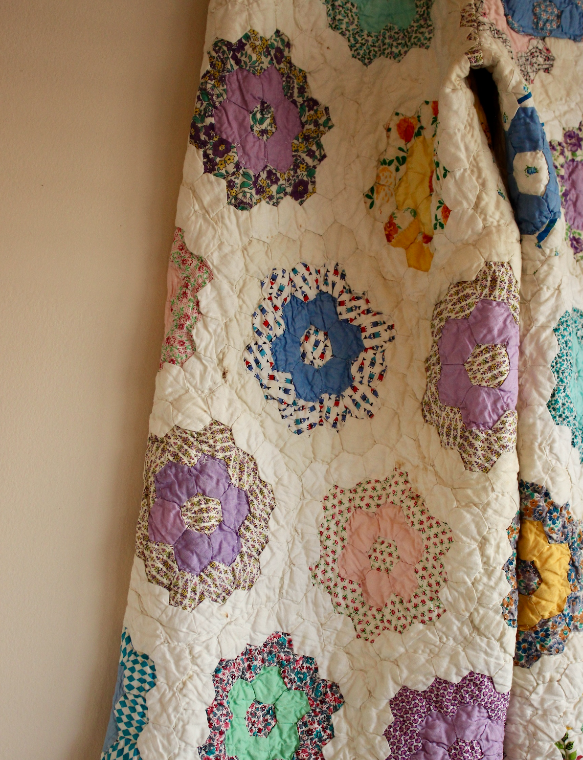 Wide Leg Quilt Pants - Grandmother's Flower Garden