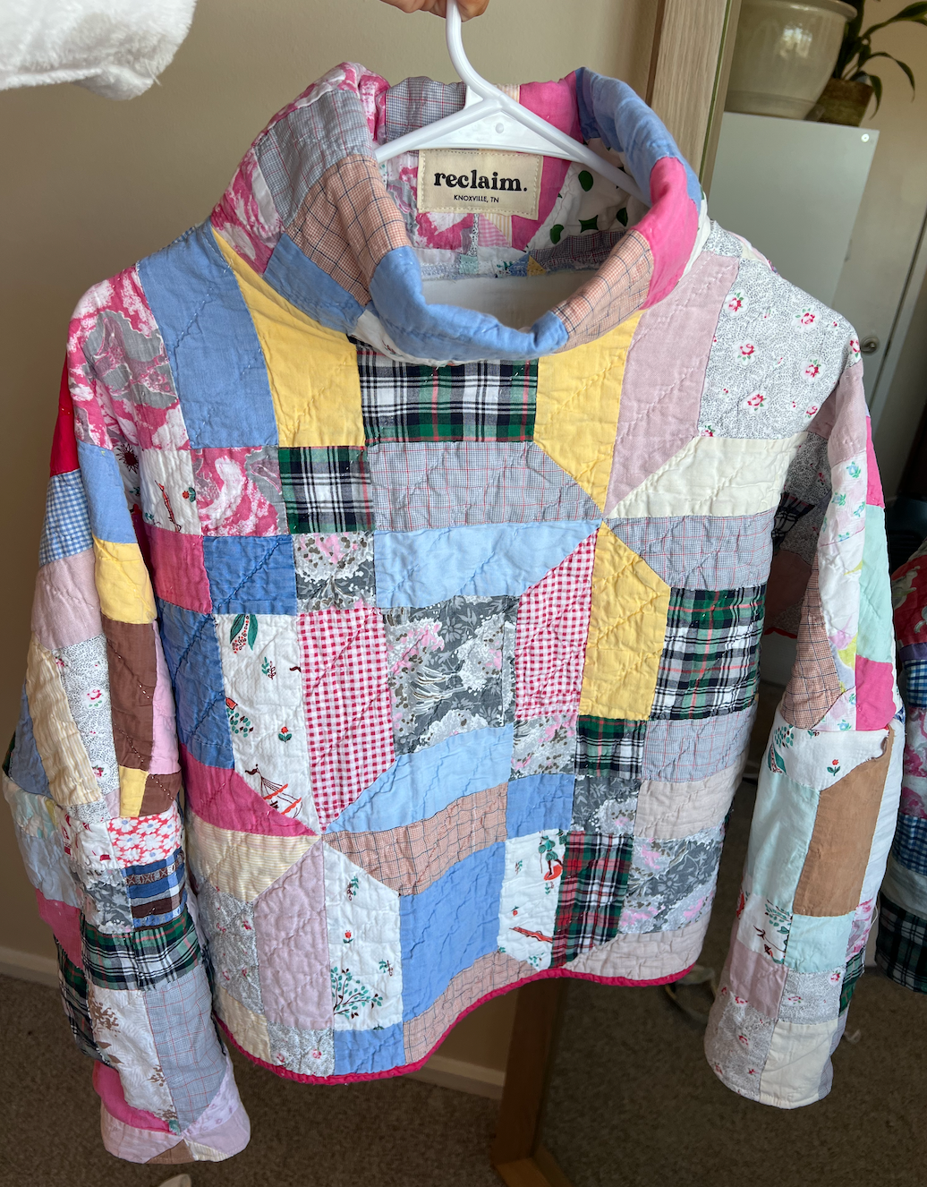 Quilt Mock Neck - Colorful Patchwork