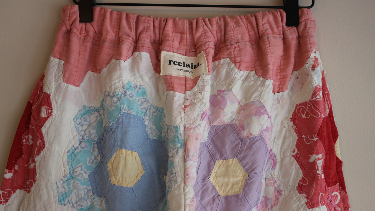 Barrel Quilt Pants - Grandmother's Flower Garden