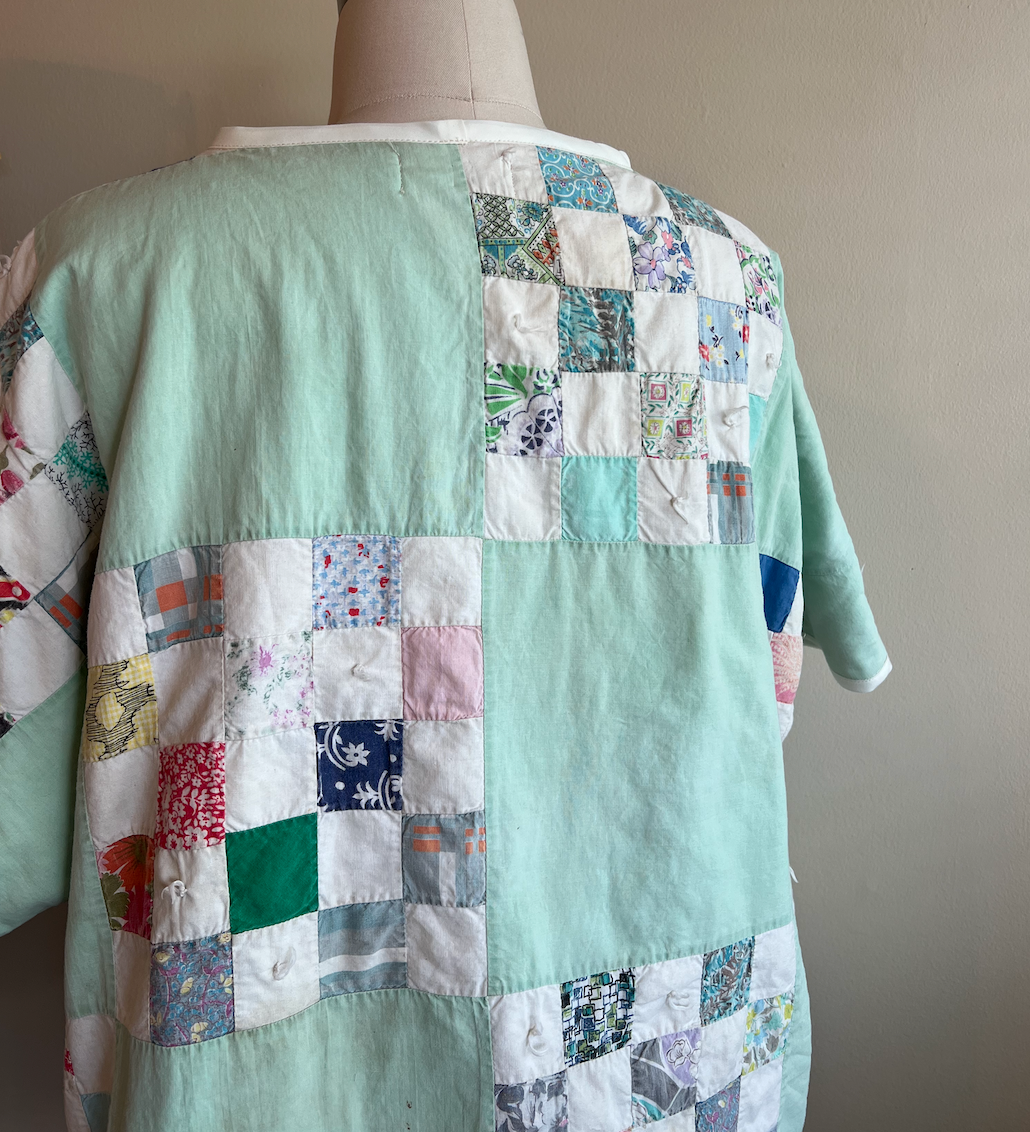 Short Sleeve Quilt Tee- Mint Checkerboard