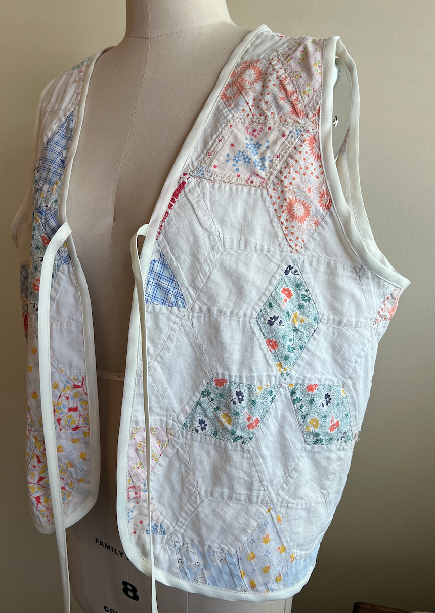 Quilt Vest- Feedsack 6 Point Star
