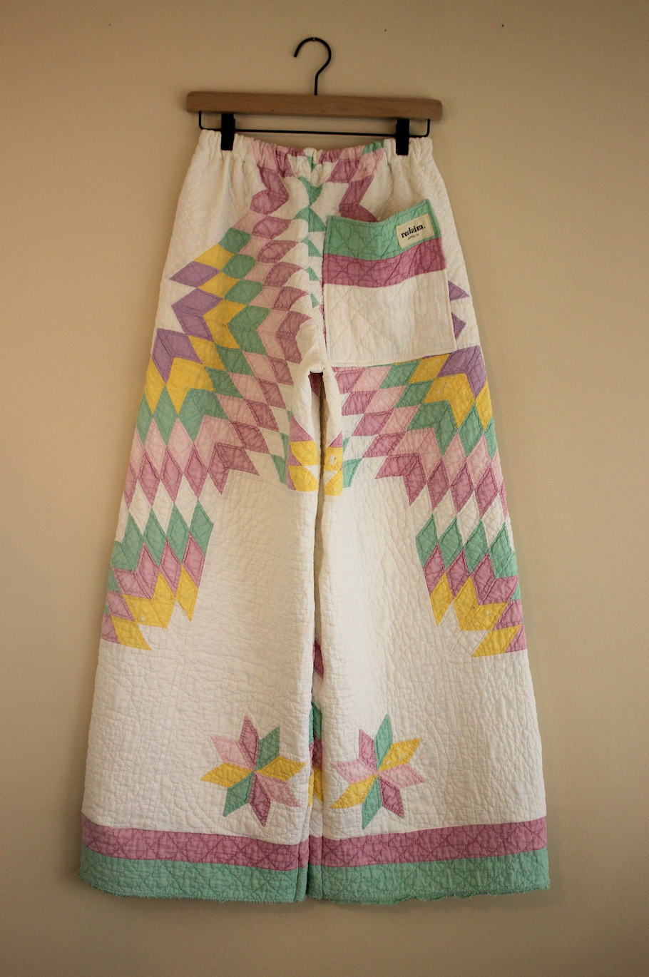 Wide Leg Quilt Pants - Pastel Lone Star