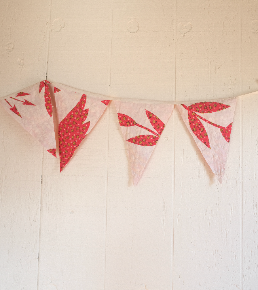 Quilt Bunting - Red + White
