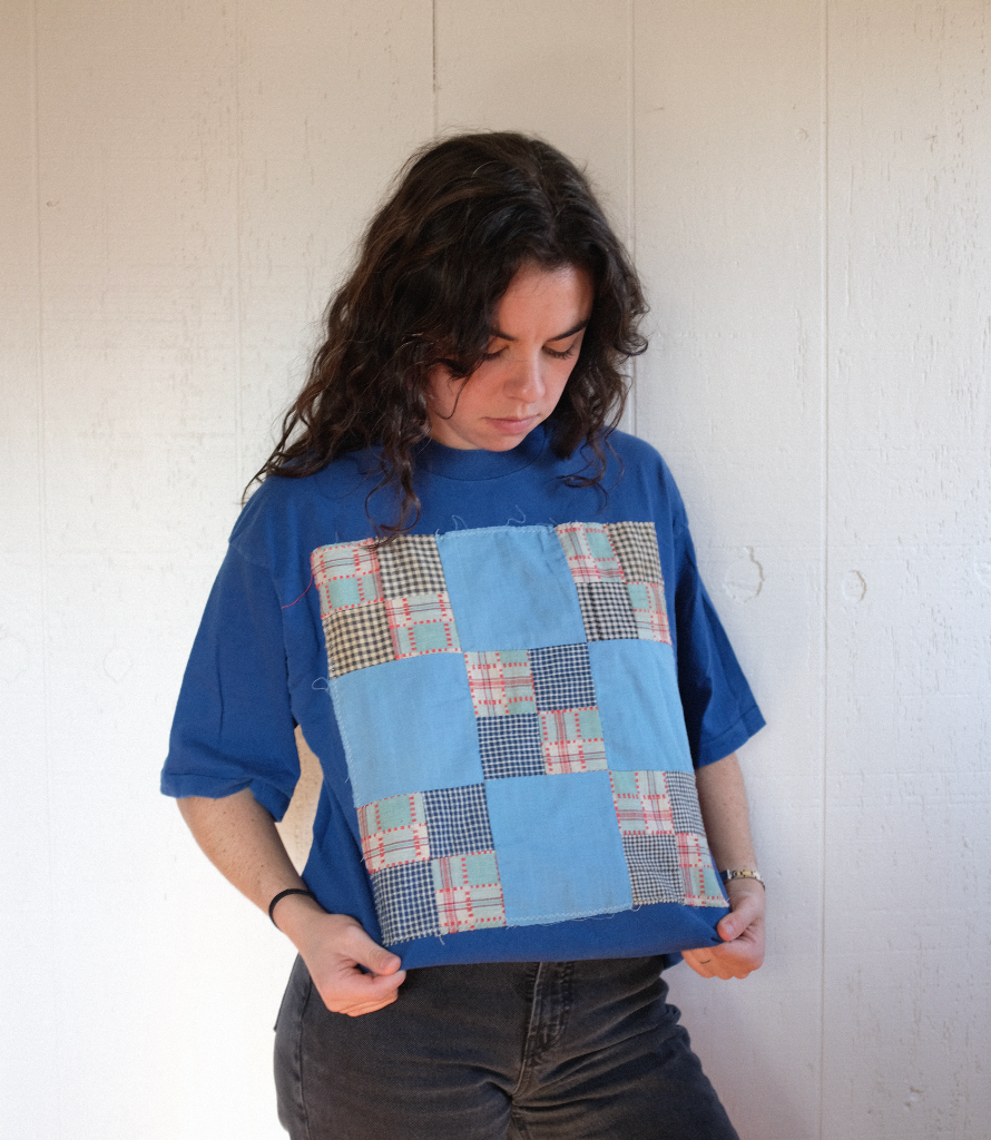 Quilt Patch Tee - Blue L/XL