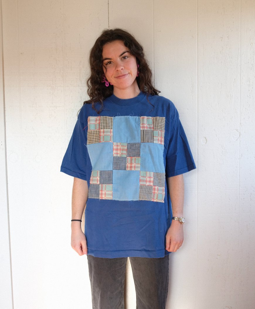 Quilt Patch Tee - Blue L/XL