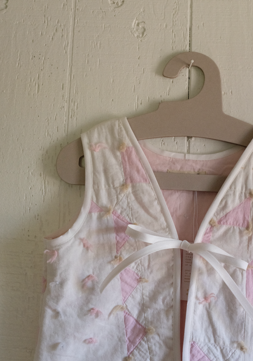 Quilt Vest - Pink Triangles S