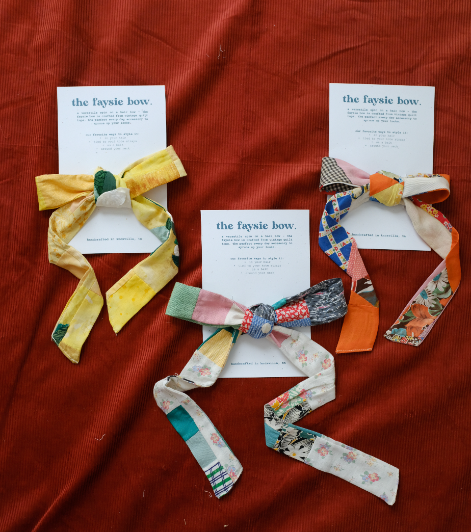 The Faysie Bow - Orange + Vibrant Feed Sack