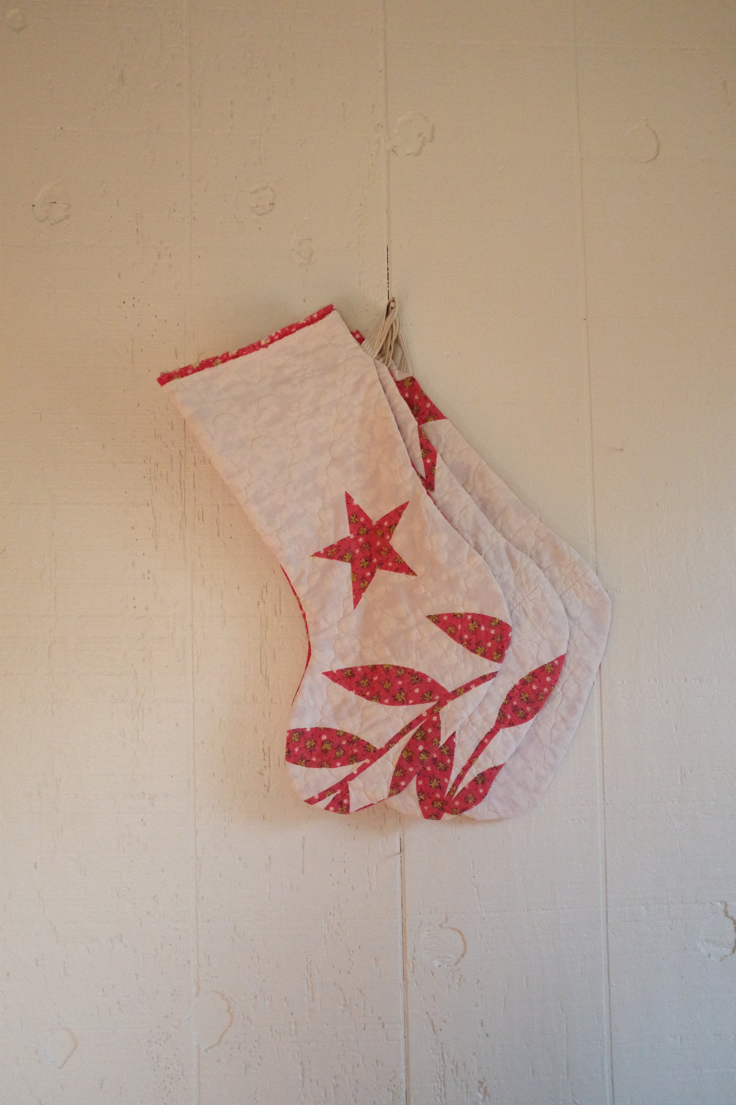 Quilt Stockings - Red + White Stars