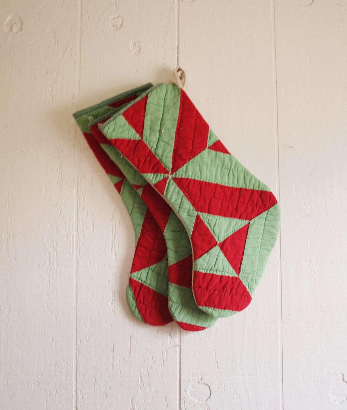 Quilt Stockings - Red + Green