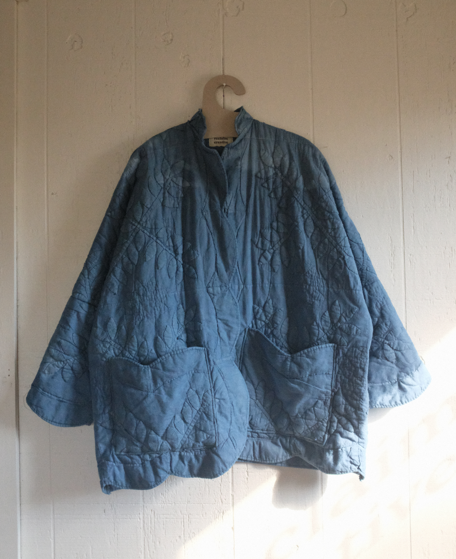 Quilt Coat - Indigo Dyed XL/2XL Applique