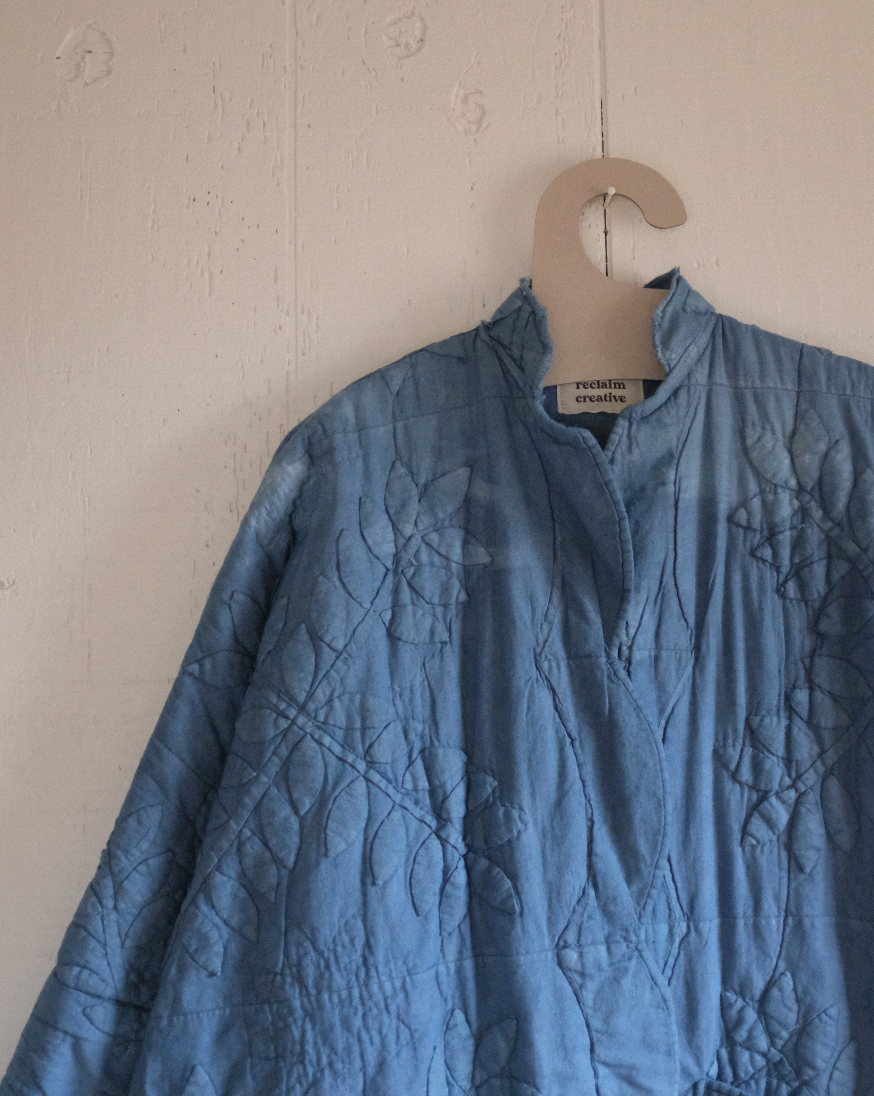 Quilt Coat - Indigo Dyed XL/2XL Applique