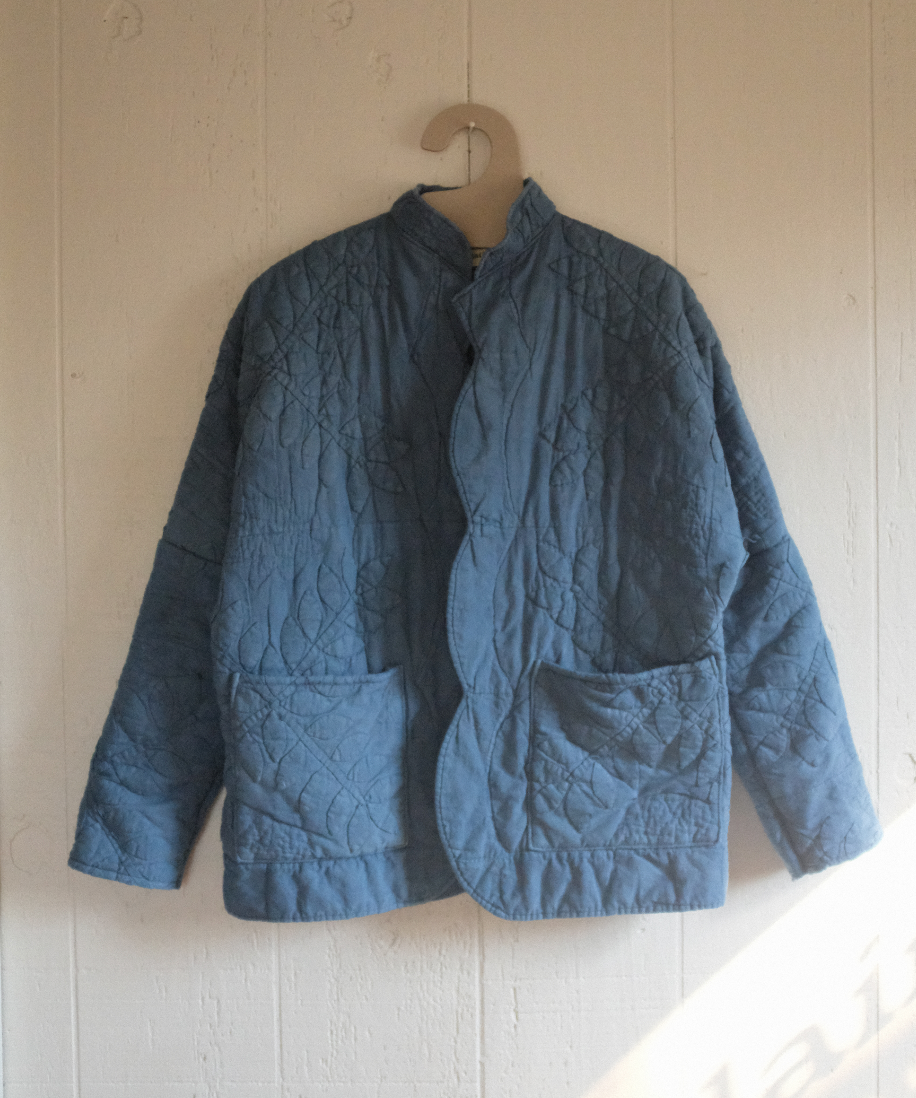 Quilt Coat - Indigo Dyed S/M Applique