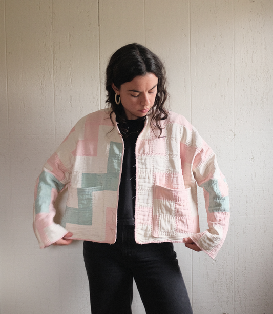 Quilt Coat - Pastel London Stairs