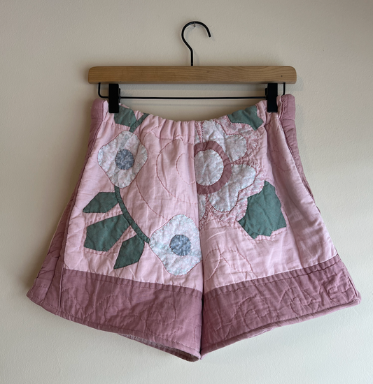 Quilt Shorts - Pink Flower